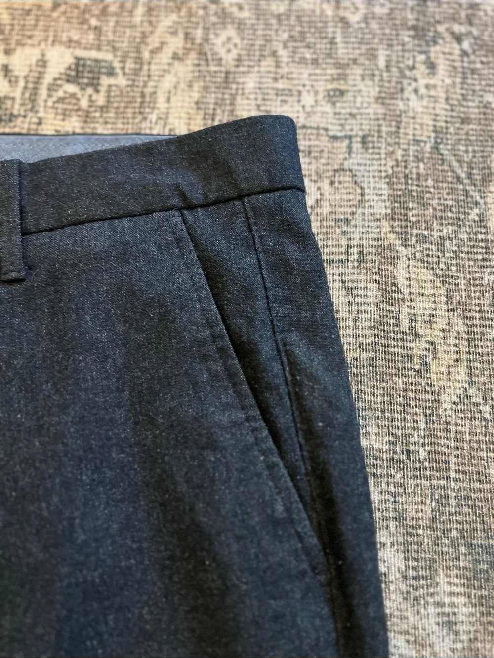 Gap Khakis Tailored Straight Fit Italian Wool Dress Pants Charcoal Grey 32x32